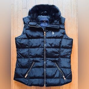 Women's US Polo Black Puffer Vest